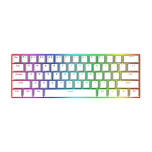 Redragon K630 DRAGON BORN RGB Mechanical Gaming Keyboard, 60% Compact Layout, Wired USB Connectivity, White Edition