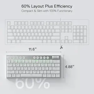 Redragon K632W HORUS RGB 60% Mechanical Gaming Keyboard, Compact Layout, Wired Connectivity, White Edition