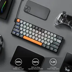 Redragon K644 SE CARAXES RGB Mechanical Gaming Keyboard, 65% Compact Layout, Wired USB Connectivity, Mechanical Switch Design, RGB Backlighting Effects, High-Performance Gaming Keyboard
