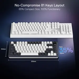Redragon K673 WB UCAL PRO RGB Mechanical Gaming Keyboard, 75% Compact Layout, Tri-Mode Wireless Connectivity, Mechanical Switch Design, RGB Backlighting Effects, High-Performance Wireless Gaming Keyboard