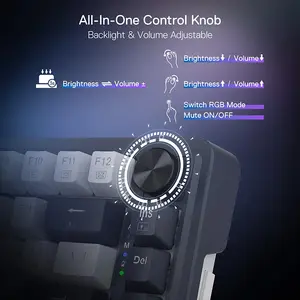 Redragon K673 WB UCAL PRO RGB Mechanical Gaming Keyboard, 75% Compact Layout, Tri-Mode Wireless Connectivity, Mechanical Switch Design, RGB Backlighting Effects, High-Performance Wireless Gaming Keyboard