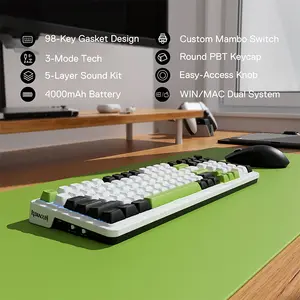 Redragon K686 WBG EISA MAX RGB Mechanical Gaming Keyboard, 96% Compact Layout, Tri-Mode Wireless Connectivity, Mechanical Switch Design, RGB Backlighting Effects, High-Performance Gaming Keyboard