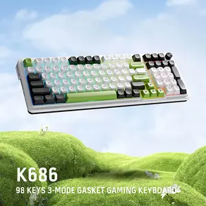 Redragon K686 WBG EISA MAX RGB Mechanical Gaming Keyboard, 96% Compact Layout, Tri-Mode Wireless Connectivity, Mechanical Switch Design, RGB Backlighting Effects, High-Performance Gaming Keyboard
