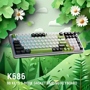 Redragon K686 WBG EISA MAX RGB Mechanical Gaming Keyboard, 96% Compact Layout, Tri-Mode Wireless Connectivity, Mechanical Switch Design, RGB Backlighting Effects, High-Performance Gaming Keyboard