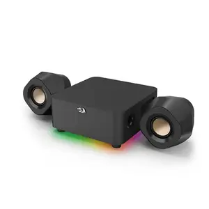Redragon GS-590 Kaidas Pro Gaming Speakers, 2.0 Channel Stereo Audio System, Bluetooth Wireless Connectivity, RGB Lighting Effects, Desktop Gaming Speaker Set