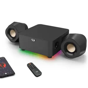 Redragon GS-590 Kaidas Pro Gaming Speakers, 2.0 Channel Stereo Audio System, Bluetooth Wireless Connectivity, RGB Lighting Effects, Desktop Gaming Speaker Set