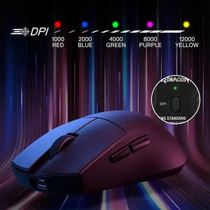 Redragon K1NG M916 STD Ultra-Light Wireless Gaming Mouse, 24000 DPI Optical Sensor, Ultra-Lightweight Ergonomic Design, High-Speed Wireless Connectivity, Precision Tracking Performance, Competitive Esports Gaming Mouse