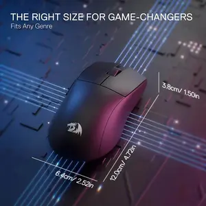 Redragon K1NG M916 STD Ultra-Light Wireless Gaming Mouse, 24000 DPI Optical Sensor, Ultra-Lightweight Ergonomic Design, High-Speed Wireless Connectivity, Precision Tracking Performance, Competitive Esports Gaming Mouse