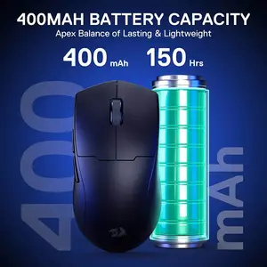 Redragon K1NG M916 STD Ultra-Light Wireless Gaming Mouse, 24000 DPI Optical Sensor, Ultra-Lightweight Ergonomic Design, High-Speed Wireless Connectivity, Precision Tracking Performance, Competitive Esports Gaming Mouse