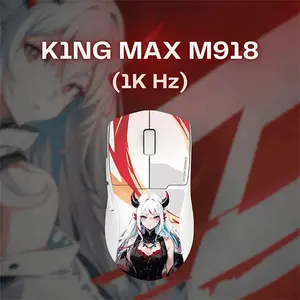 Redragon King Max M918 AKG-Pro Anime White Wireless Gaming Mouse, 26000 DPI Optical Sensor, Tri-Mode Connectivity, White Edition