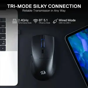 Redragon AZZMACH M618-Lite Wireless Gaming Mouse, 10000 DPI Optical Sensor, Ergonomic Vertical Design, Wireless Connectivity, Comfortable Wrist-Friendly Gaming and Productivity Mouse
