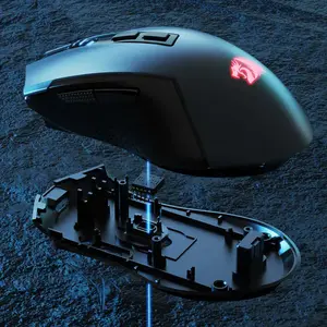 Redragon M693 Trident Pro Wireless Gaming Mouse, 3-Mode Connectivity, 8000 DPI Sensor, RGB Lighting, Black Edition