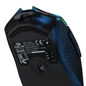 Redragon M693 Trident Pro Wireless Gaming Mouse, 3-Mode Connectivity, 8000 DPI Sensor, RGB Lighting, Black Edition
