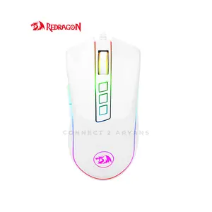 Redragon Cobra CHROMA M711W RGB Gaming Mouse White, 10000 DPI Optical Sensor, RGB Backlighting Effects, Ergonomic Gaming Design, Programmable Buttons, Wired USB Gaming Mouse