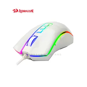 Redragon Cobra CHROMA M711W RGB Gaming Mouse White, 10000 DPI Optical Sensor, RGB Backlighting Effects, Ergonomic Gaming Design, Programmable Buttons, Wired USB Gaming Mouse