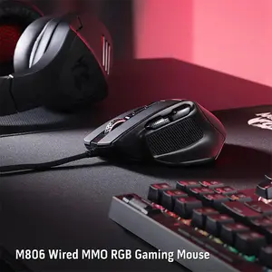 Redragon Bullseye M806 RGB Gaming Mouse, 12400 DPI Optical Sensor, Ergonomic Gaming Design, RGB Lighting Effects, Wired USB Connectivity, Precision Performance Gaming Mouse
