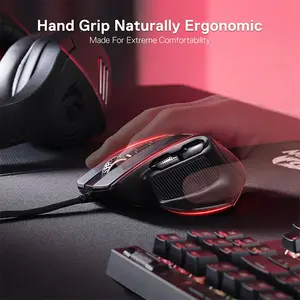 Redragon Bullseye M806 RGB Gaming Mouse, 12400 DPI Optical Sensor, Ergonomic Gaming Design, RGB Lighting Effects, Wired USB Connectivity, Precision Performance Gaming Mouse