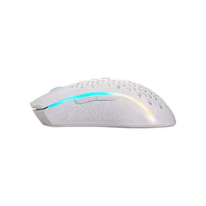 Redragon Storm Pro M808W-KS RGB Wireless Gaming Mouse, 16000 DPI Optical Sensor, Lightweight Honeycomb Design, White Edition
