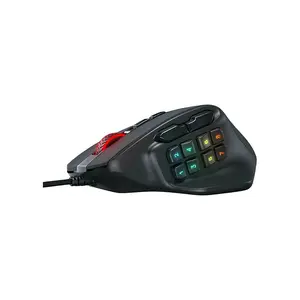 Redragon Aatrox MMO M811 Wired RGB Gaming Mouse, 12400 DPI Optical Sensor, Programmable MMO Multi-Button Design, RGB Lighting Effects, Wired USB Connectivity, High-Performance MMO Gaming Mouse