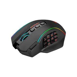 Redragon Perdition Pro M901P-KS Dual Mode RGB Gaming Mouse, 16000 DPI Optical Sensor, Dual-Mode Wireless and Wired Connectivity, Programmable MMO Button Design, RGB Lighting Effects, High-Performance Gaming Mouse
