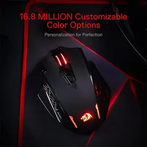 Redragon M913 Impact Elite Wireless Gaming Mouse, 16000 DPI Optical Sensor, Wireless Connectivity, MMO Programmable Multi-Button Design, RGB Lighting Effects, High-Performance Gaming Mouse