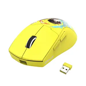 Redragon King Max M918 AKB-Pro Anime Yellow Wireless Gaming Mouse, 26000 DPI Optical Sensor, Tri-Mode Connectivity
