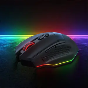 Redragon M923 Stealth Wired RGB Gaming Mouse, 24000 DPI Precision Sensor, 8 Programmable Macro Buttons, Ergonomic Design, Software Customization Support