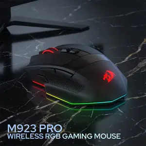 Redragon M923 Stealth Wired RGB Gaming Mouse, 24000 DPI Precision Sensor, 8 Programmable Macro Buttons, Ergonomic Design, Software Customization Support