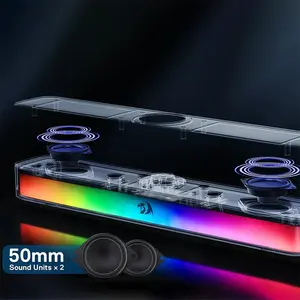 Redragon GS515 Neo Gaming Soundbar Speaker, 2.0 Channel Stereo Audio, Bluetooth Wireless Connectivity, RGB Lighting