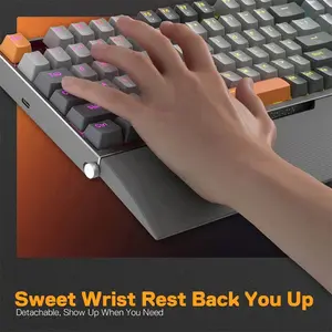 Redragon OLAF K648-GGRGB Wired Mechanical Gaming Keyboard, Compact 78-Key Layout, RGB Backlighting, Hot-Swappable Mechanical Switch Design