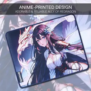 Redragon P046-S Anime Blue Gaming Mouse Pad Desk Mat, Extended Surface Design, Smooth Low-Friction Fabric Surface, Anti-Slip Rubber Base, Gaming and Productivity Desk Mat