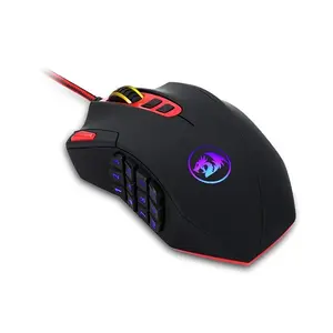 Redragon Perdition 2 M901-1 MMO RGB Gaming Mouse, 24000 DPI Optical Sensor, Programmable Multi-Button Layout, RGB Lighting Effects, Wired USB Connectivity, High-Performance MMO and MOBA Gaming Mouse