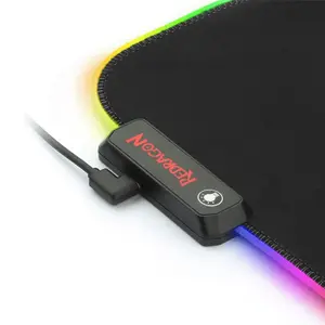 Redragon P027 NEPTUNE RGB Gaming Extended Mouse Pad, Large Extended Surface Design, RGB Edge Lighting Effects, Smooth Precision Tracking Surface, Anti-Slip Rubber Base Gaming Desk Mat