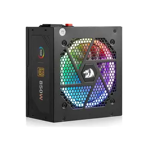 Redragon PS007 Gaming PC Power Supply, 850W Output Capacity, 80 PLUS Gold Certified Efficiency, Fully Modular Cable Design, RGB Lighting Effects, High-Performance Gaming PSU