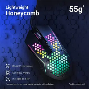 Redragon Reaping M987-K Lightweight Gaming Mouse, 12400 DPI Optical Sensor, Ultra-Light Honeycomb Design, High-Speed Wired USB Connectivity, Precision Tracking Performance, Competitive Gaming Mouse