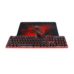 Redragon S107 RGB LED Gaming Combo Set, Gaming Keyboard, Gaming Mouse and Mouse Pad Bundle, RGB LED Lighting Effects, Wired USB Connectivity, Complete Gaming Peripheral Package