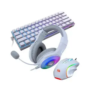 Redragon S129W Gaming Combo Set, Gaming Keyboard, Mouse and Headset Bundle, Wired Gaming Peripherals, Complete Desktop Gaming Setup Package