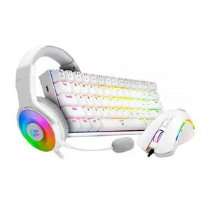 Redragon S129W Gaming Combo Set, Gaming Keyboard, Mouse and Headset Bundle, Wired Gaming Peripherals, Complete Desktop Gaming Setup Package