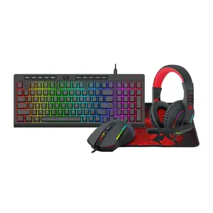 Redragon S148 RGB Gaming Combo, K515 RGB Gaming Keyboard, M616 Gaming Mouse, H120 Gaming Headset, P016 Mouse Pad, Complete Gaming Peripheral Bundle
