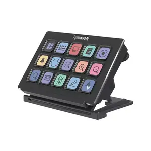 Redragon SS-550 Streamcraft USB Macro Pad, 15 Customizable LCD Keys, LED Display Buttons, USB Connectivity, Stream Control Keypad for Content Creation and Productivity