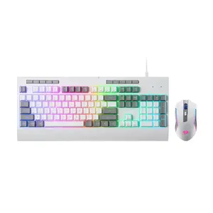 Redragon S151 White RGB Gaming Combo, K525 RGB Gaming Keyboard, M616 Gaming Mouse, Wired USB Connectivity, White Edition Gaming Keyboard and Mouse Bundle