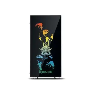 Redragon GC-608 STEELJAW PRO RGB Gaming PC Case, ATX Mid-Tower Chassis, RGB Lighting Support, Tempered Glass Side Panel Design, Gaming Cabinet for High-Performance PC Builds