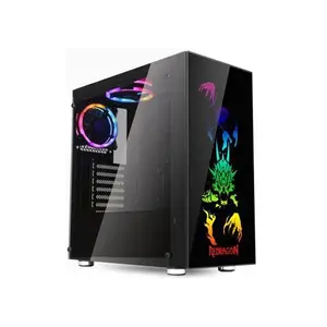 Redragon GC-608 STEELJAW PRO RGB Gaming PC Case, ATX Mid-Tower Chassis, RGB Lighting Support, Tempered Glass Side Panel Design, Gaming Cabinet for High-Performance PC Builds