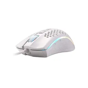 Redragon Storm M808W RGB Lightweight Gaming Mouse White Edition, 12400 DPI Optical Sensor, Honeycomb Lightweight Design, RGB Lighting Effects, Wired USB Connectivity, High-Performance Gaming Mouse