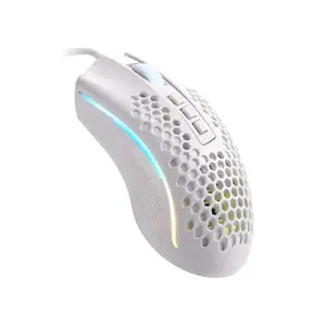 Redragon Storm M808W RGB Lightweight Gaming Mouse White Edition, 12400 DPI Optical Sensor, Honeycomb Lightweight Design, RGB Lighting Effects, Wired USB Connectivity, High-Performance Gaming Mouse