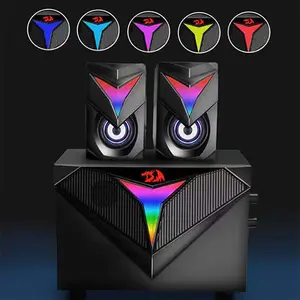 Redragon GS-700 Toccata Gaming Speakers, 2.1 Channel Stereo Audio System, 360° Surround Sound Performance, RGB Lighting Effects, Gaming Speaker Set