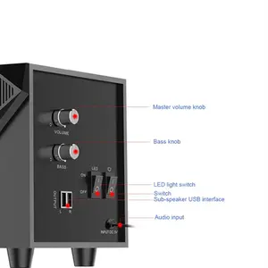 Redragon GS-700 Toccata Gaming Speakers, 2.1 Channel Stereo Audio System, 360° Surround Sound Performance, RGB Lighting Effects, Gaming Speaker Set