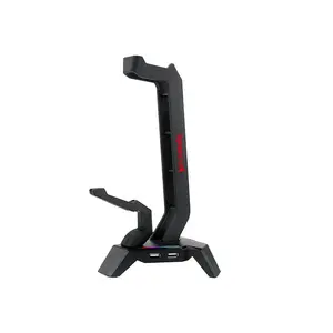 Redragon HA311 Sceptre Elite RGB Gaming Headset Stand, Integrated Mouse Bungee System, 4 USB Expansion Ports, RGB Lighting Effects, Premium Desktop Gaming Accessory and Headphone Holder