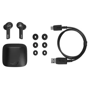 ASUS ROG Cetra True Wireless Black Gaming Earbuds, Low-Latency Wireless Audio, Active Noise Cancellation, IPX4 Water Resistance, ASUS Aura RGB