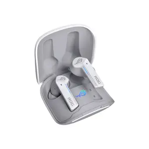 ASUS ROG Cetra True Wireless White Gaming Earbuds, Low-Latency Wireless Audio, Active Noise Cancellation, IPX4 Water Resistance, ASUS Aura RGB